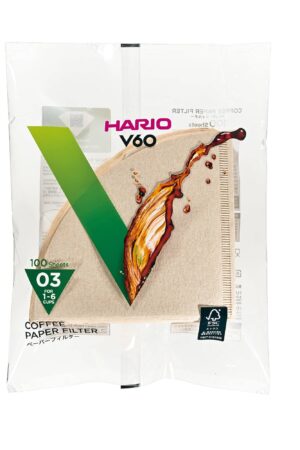 HARIO V60 Paper Filter Natural Brown (100 Sheets) - For 1-6 cups